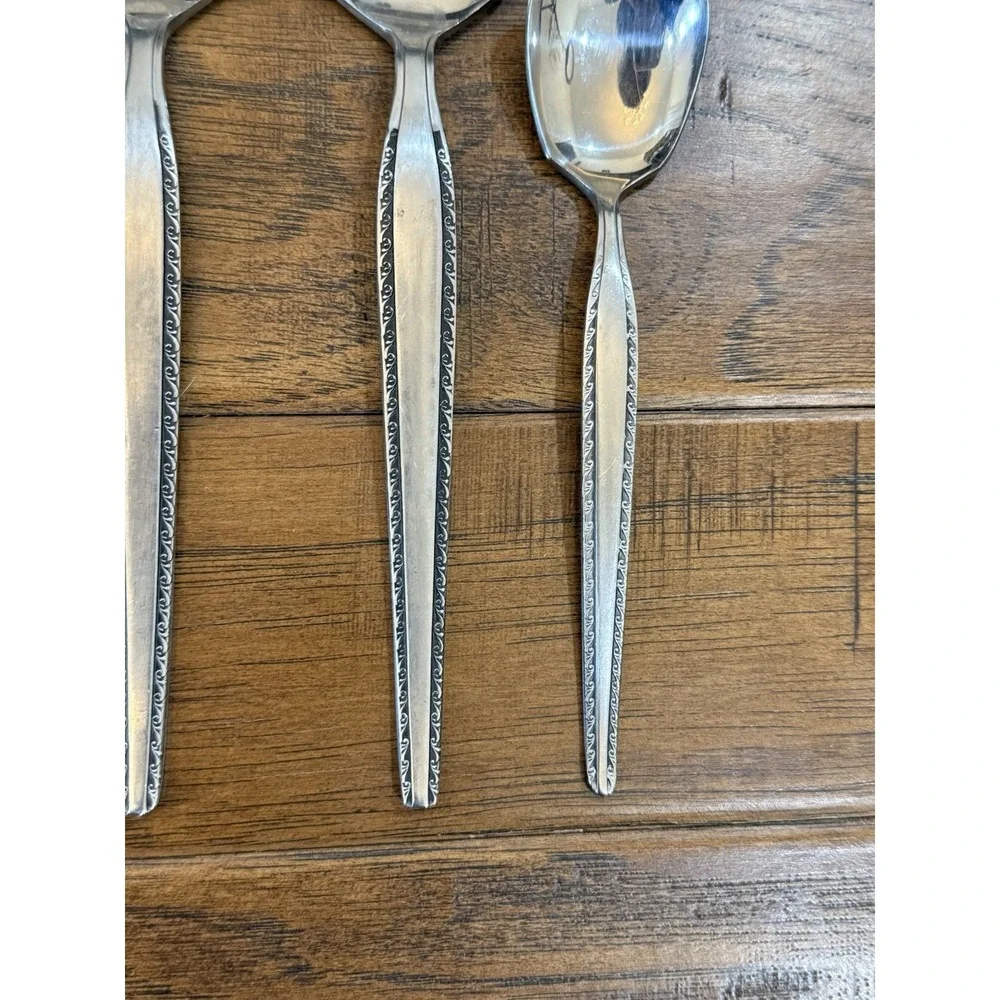 5 LOT‎ Vintage National Stainless Flatware Granada Serving Set Japan Ladel Spoon